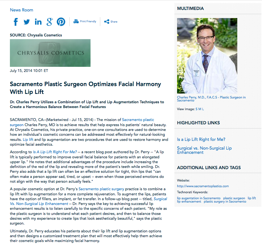Sacramento plastic surgeon, lip lift, Sacramento plastic surgery, Dr. Perry, Surgical vs. Non-Surgical Lip Enhancement