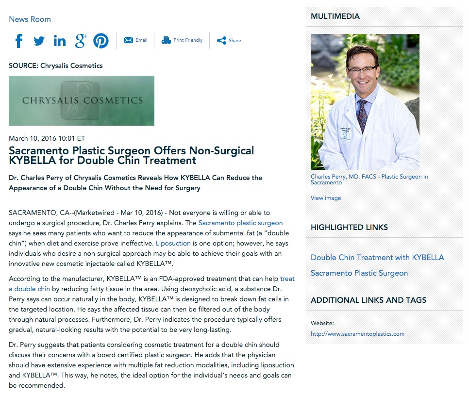 Sacramento Plastic Surgeon On Kybella Double Chin Treatment Benefits