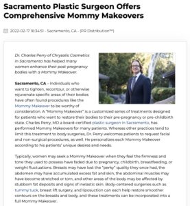 Sacramento Plastic Surgeon Can Include Multiple Cosmetic Procedures in a Mommy Makeover